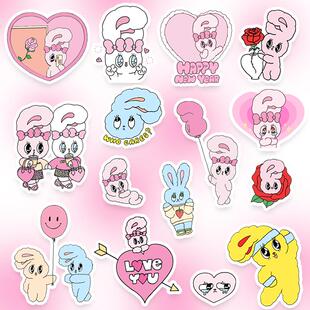 满38包邮/可爱韩国艾丝乐EstherBunny粉红兔子手帐贴纸日记本装饰