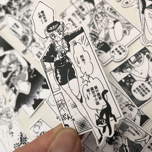 饰01 黑白漫画风美少女战士手帐贴纸相册日记本装 满38元 包邮