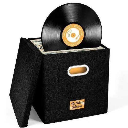 12-Inch Vinyl Record Storage Boxes with Lids and Handles,