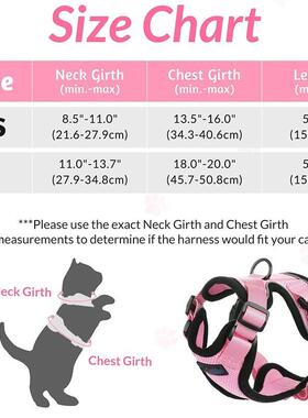 Mesh Small Cat Harness and Leash Set Adjustable Vest Antiesc