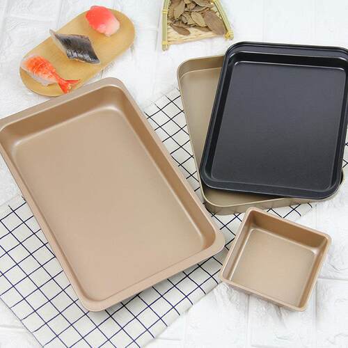 9寸/11寸Non-stick Baking Tray Cookie Sheet不粘长方深烤盘特厚