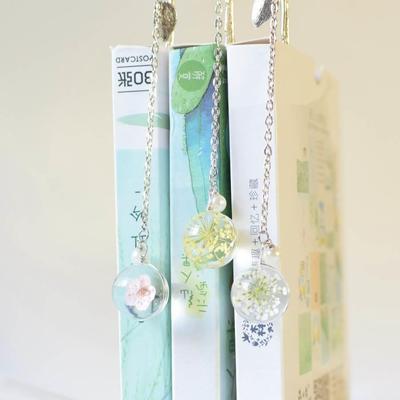 Creative Flower specimens Bookmark Pendant Metal Book mark S