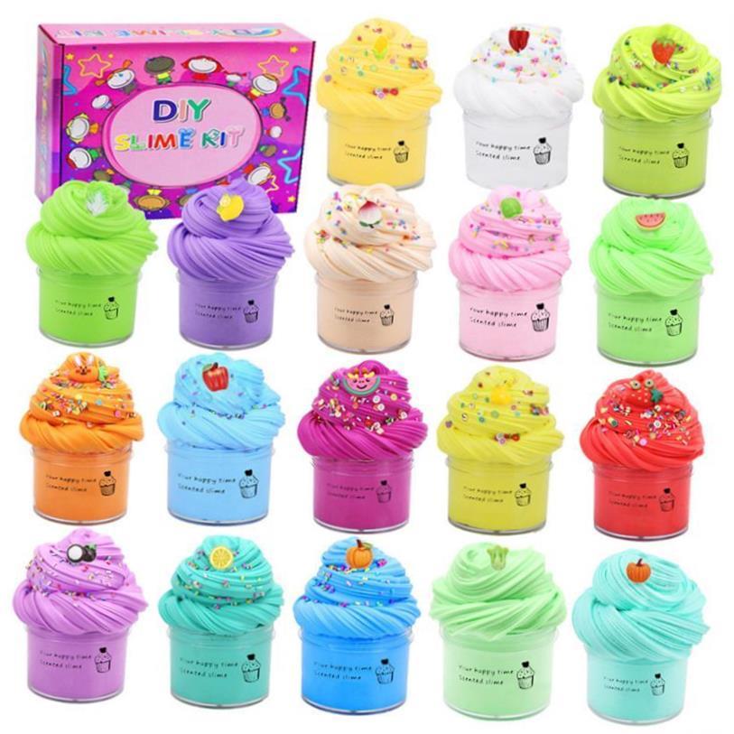 2Pack 70-180ml Cloud Slime Kit Peach Slime Charm Scented DIY