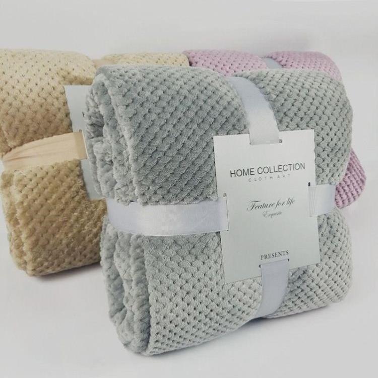 Flannel Fleece Sofa Throw Soft Travel Blanket Warm Bedspread