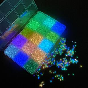 3mm 15 colors glory in the dark fluorescent seed beads set f