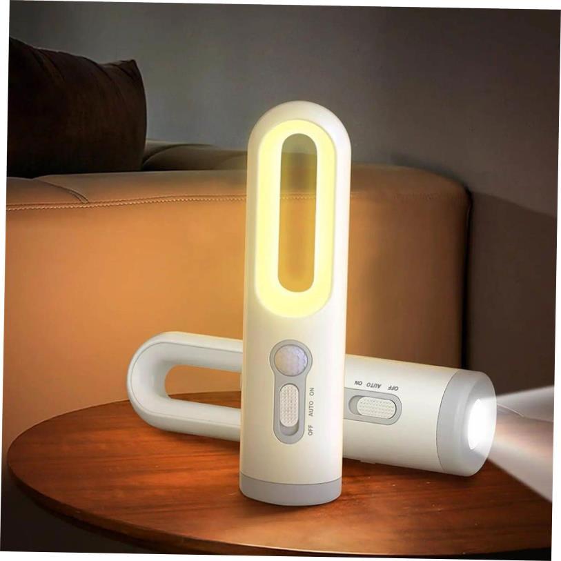 LED Motion Sensor Night Light 2 in 1 Portable Flashlight wit
