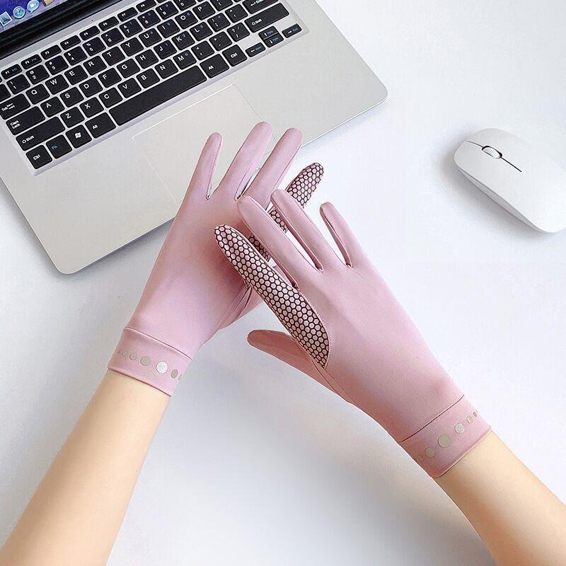 Female index finger flip touch screen anti silicone gloves