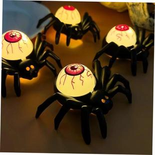 Candle LED Light Plastic Skull Halloween Spider Decorations
