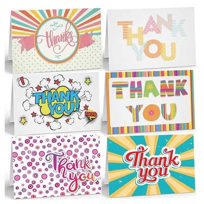 25-50PCS Colorful Folded Thank You Card Holiday Blessings Po