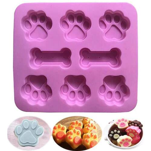 Dog Footprint Silicone Mold Cake Molds Bone Cookie Cutter Fo