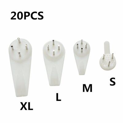 20PCS Plastic Hard Picture Frame Wall Hooks Photos Mirror Ga