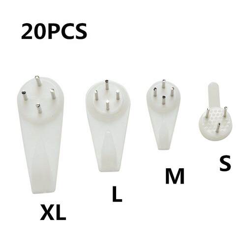 20PCS Plastic Hard Picture Frame Wall Hooks Photos Mirror Ga