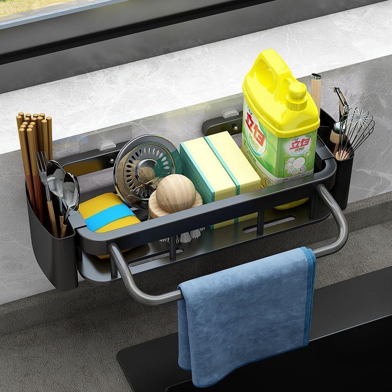 Hanging Storage Rack Kitchen Rag Dish Cloth Sponge Holder