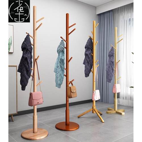 Big coat rack stand clothes holder hat hanger wooden cloth
