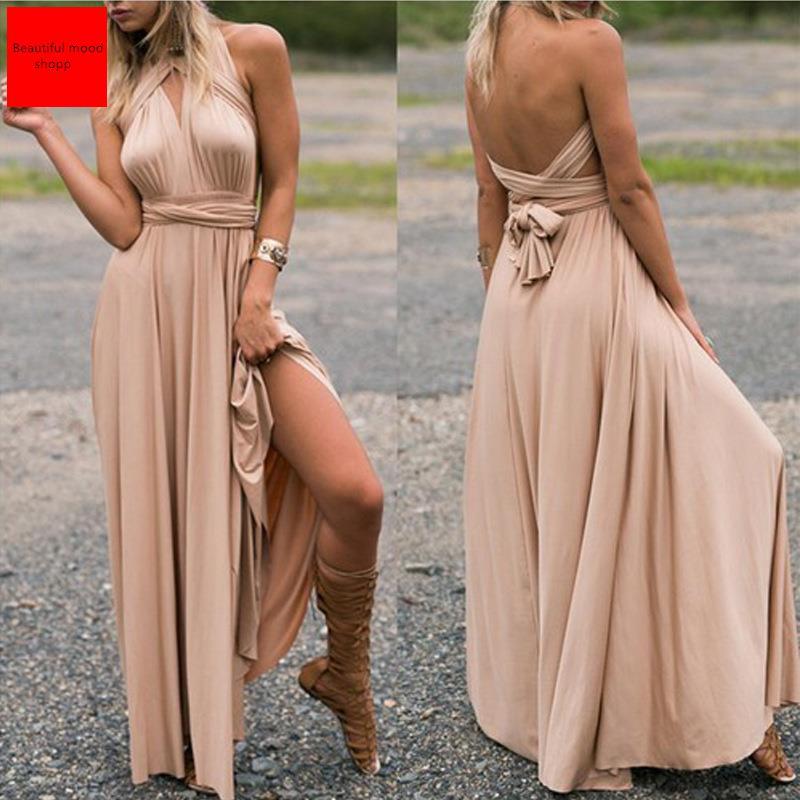 Women's Backless Sexy Bandage Dress Long Dress Dress
