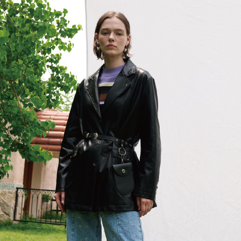 PATAVINITY通勤pu腰带腰包外套