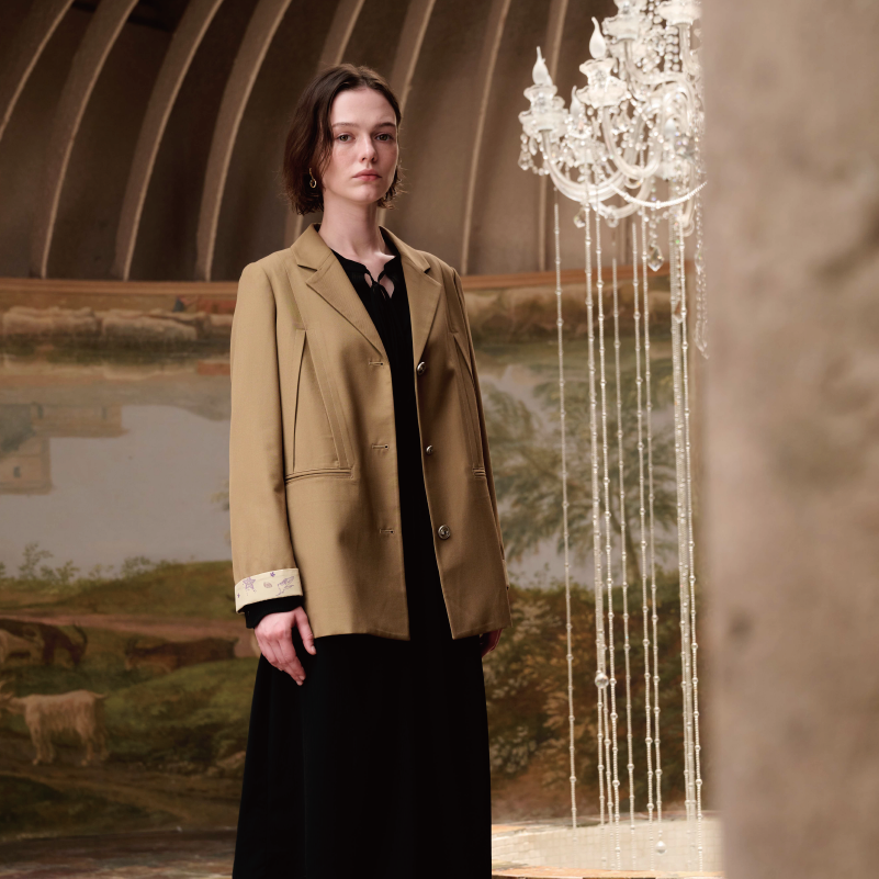 PATAVINITY常规通勤长袖印花西装