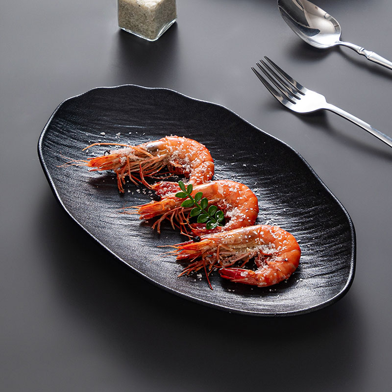 鱼盘菜盘陶瓷釉下彩异型盘高级感