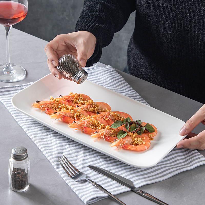 长方形大鱼盘陶瓷釉下彩饭店餐厅