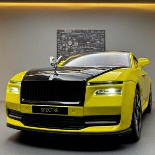 【DZ086】新奥合金车模1:24劳斯闪灵新能源跑车声光回力玩具车音