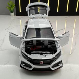 【DZ093】建元合金车模1:32本田思域带声光回力玩具汽车音乐模型