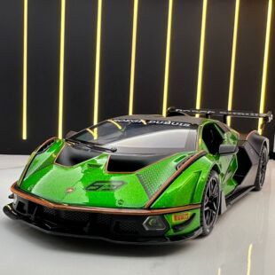 【DZ075】威丽合金车模1比24兰博大牛SCV12跑车带声光回力具车音