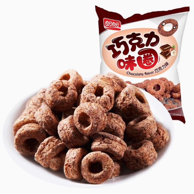 盼盼巧克力味卷圈袋装甜甜圈膨化食品办公室休闲解馋小吃零食点心