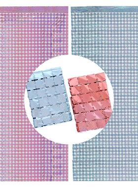 2Pcs Sequin Backdrop Decor Curtain 2m Foil Tinsel Curtain Ba