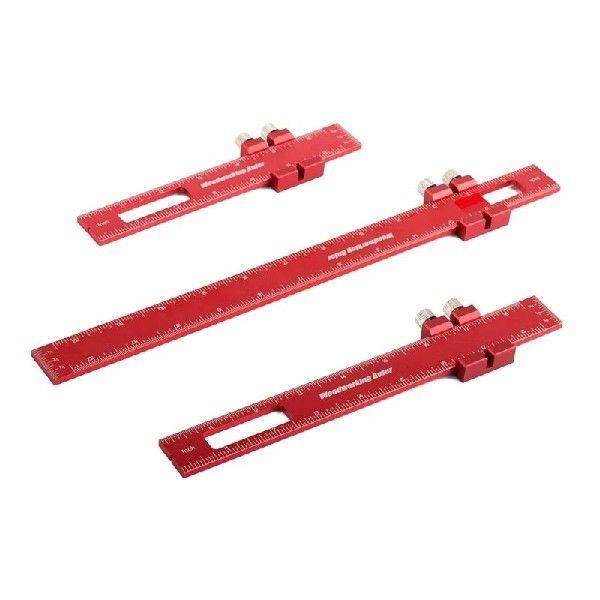 Portable Woodworking Ruler 3Pcs Pocket Ruler Metal Slide Rul
