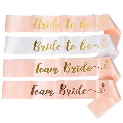 Team Bride To Be Satin Sash Bachelorette Hen Party Shoulder