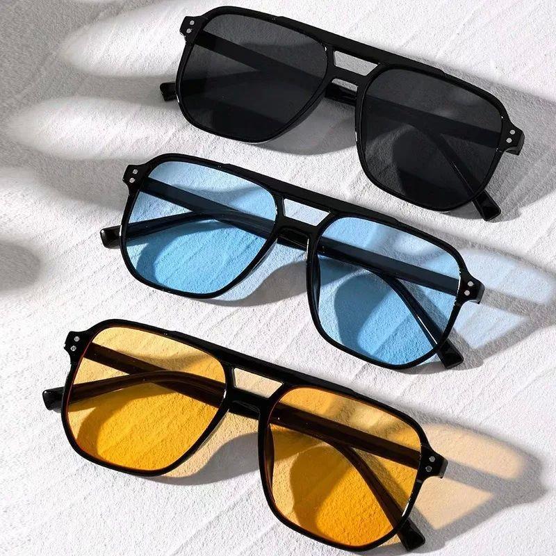 Vintage Men Women Big Sunglasses Men Square Shades Brand Des
