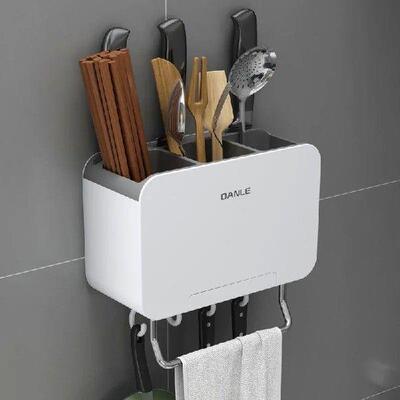 Kitchen Wall Mounted Storage Box Countertop Chopsticks Tube