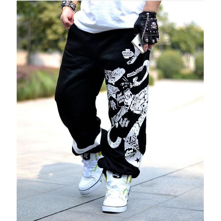 卡通印花嘻哈运动裤青年卡通印花嘻哈风格打底裤运动裤