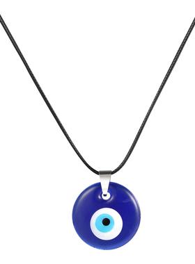 Blue eye necklace women恶魔之眼项炼土耳其蓝眼睛玻璃吊坠项炼