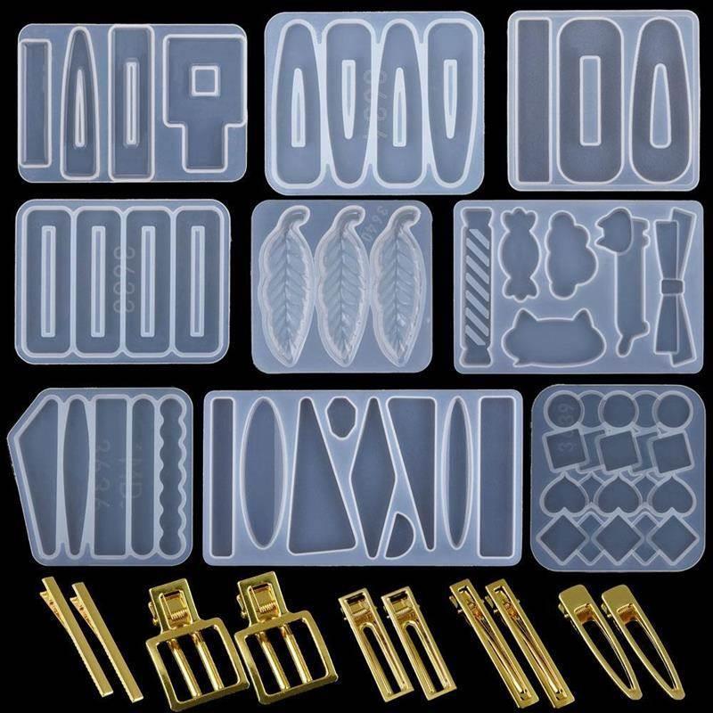 DIY Epoxy Resin Hair Clip Hairpin Silicone Mold Handmade Cry