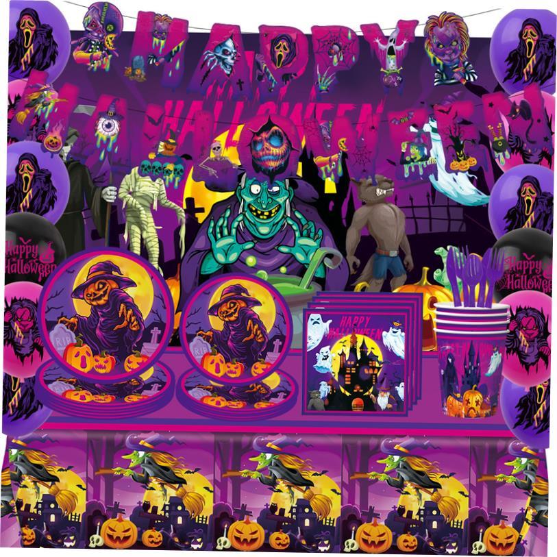 New Halloween Holiday Party Decorative Tableware Supplies Ho