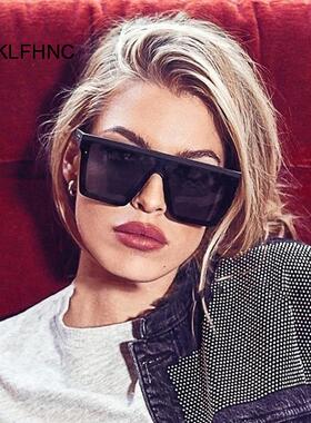 Vintage Oversize Square Sunglasses Luxury Brand Black Leopar