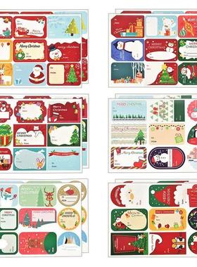 108Pcs/12Sheets Merry Christmas Gift Name Tags Present Seal