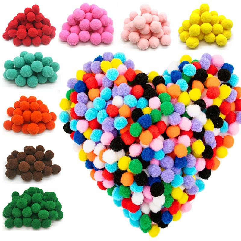 8/10/15/20/25/30mm Pom Poms Multi-Colored Pompoms Soft Fluff