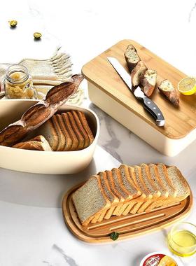 Food grade wooden lid bread storage box