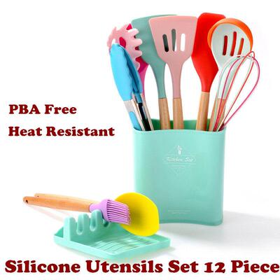 Silicone Utensils Set 12 Piece Kitchen Cooking