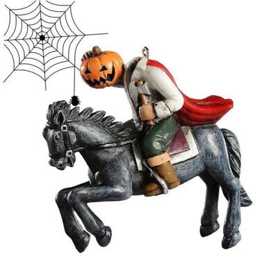 Halloween Headless Horseman Pumpkin Decor Horseman Ornament