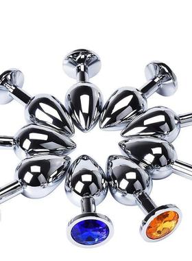 pc Size Anal Plug Round Stainless Steel Crystal Buttplug