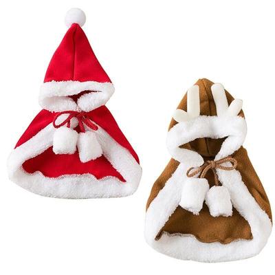 Funny Cat Christmas Costume Santa Cosplay Pet Christmas Cape