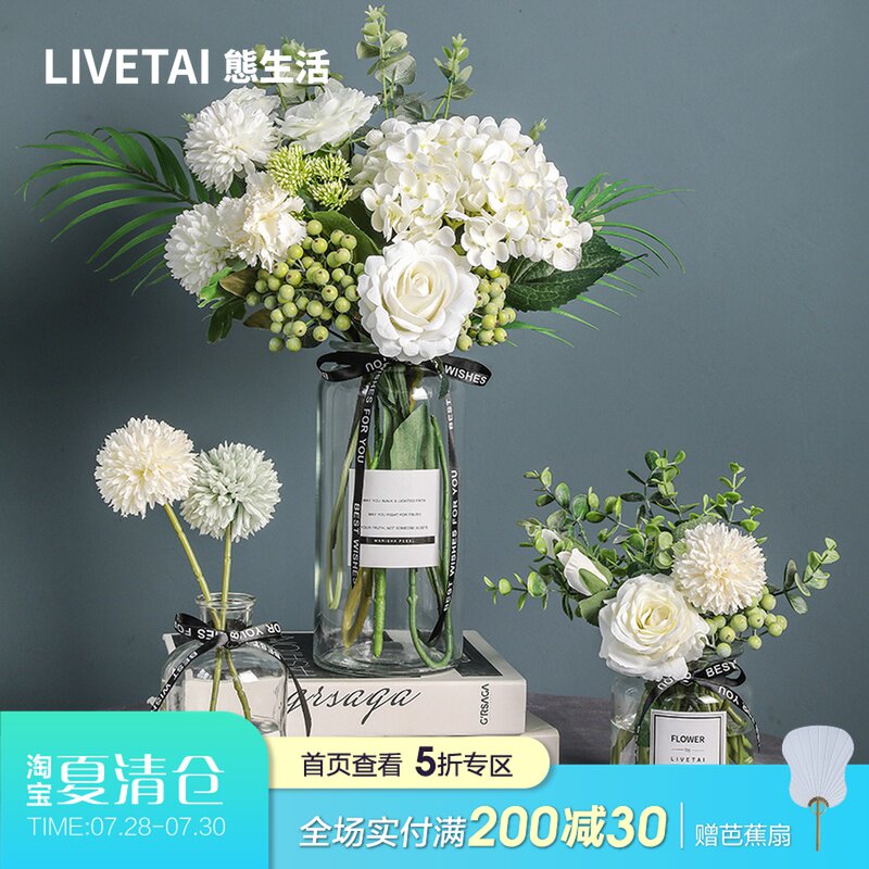 速发态生明风水养透活小玻璃花瓶简约花插器客厅装饰摆件