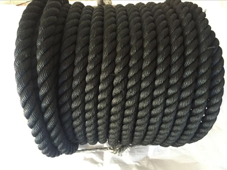 速发黑色游艇绳16mm高强涤纶绳20mm黑色尼龙绳0mm三股船用游艇绳