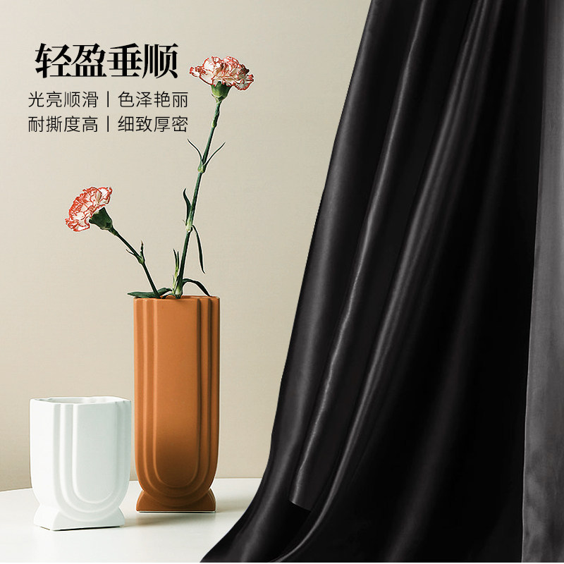 速发黑布料黑色绸布亮面黑绸缎面料布料圣节装扮背景布拍照黑布布