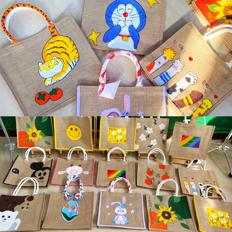 速发手幼帆布袋材师包送老料生日礼物工儿园康乃馨制作
