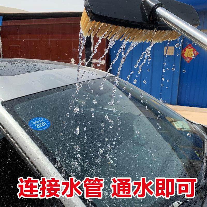 速发洗车刷猪带喷汽的软毛刷出水长柄伸缩通水拖把刷水车仿子鬃毛