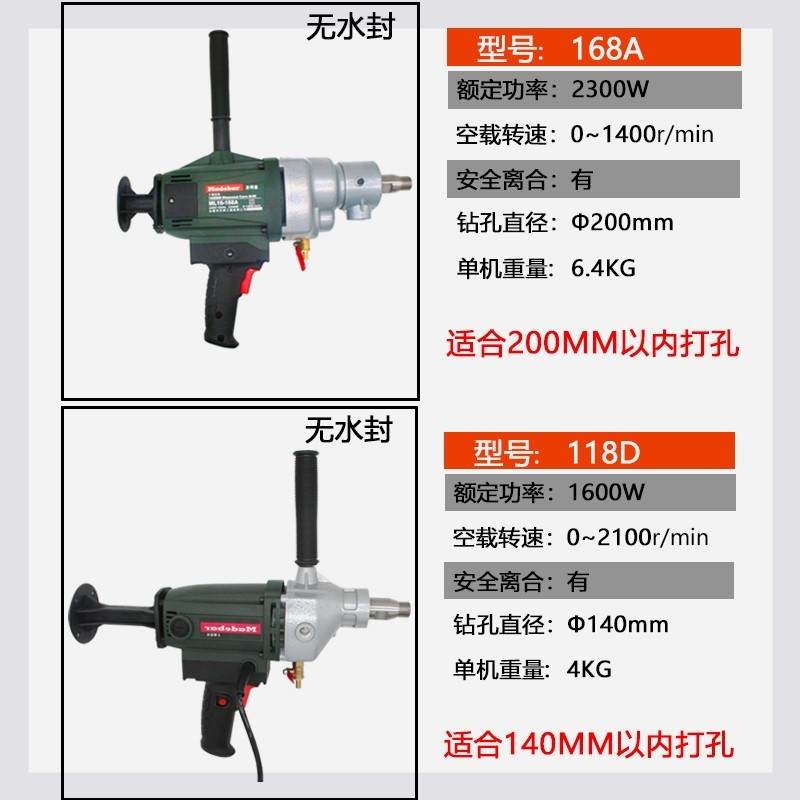 速发开邦麦得堡水钻机大功率手持式空调钻孔机金刚石工程钻打孔水